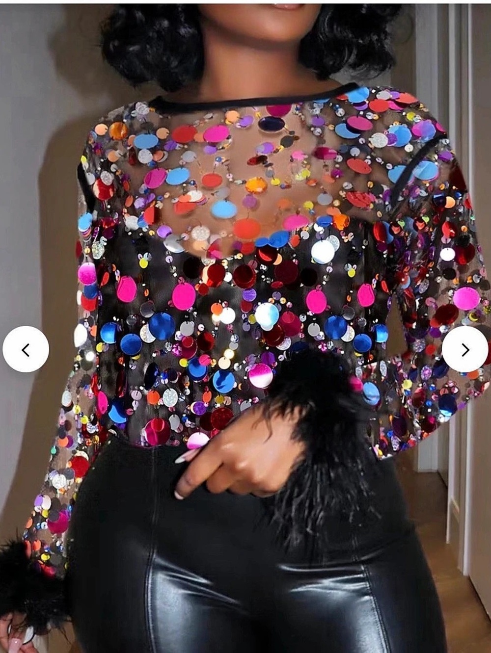 Multicolor Sequin Long Sleeve Top (NEW)